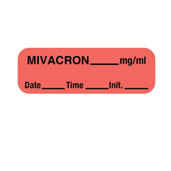 Nevs Label, Mivacron 1/2" x 1-1/2" Flr Red w/Black LANT-1502D - main